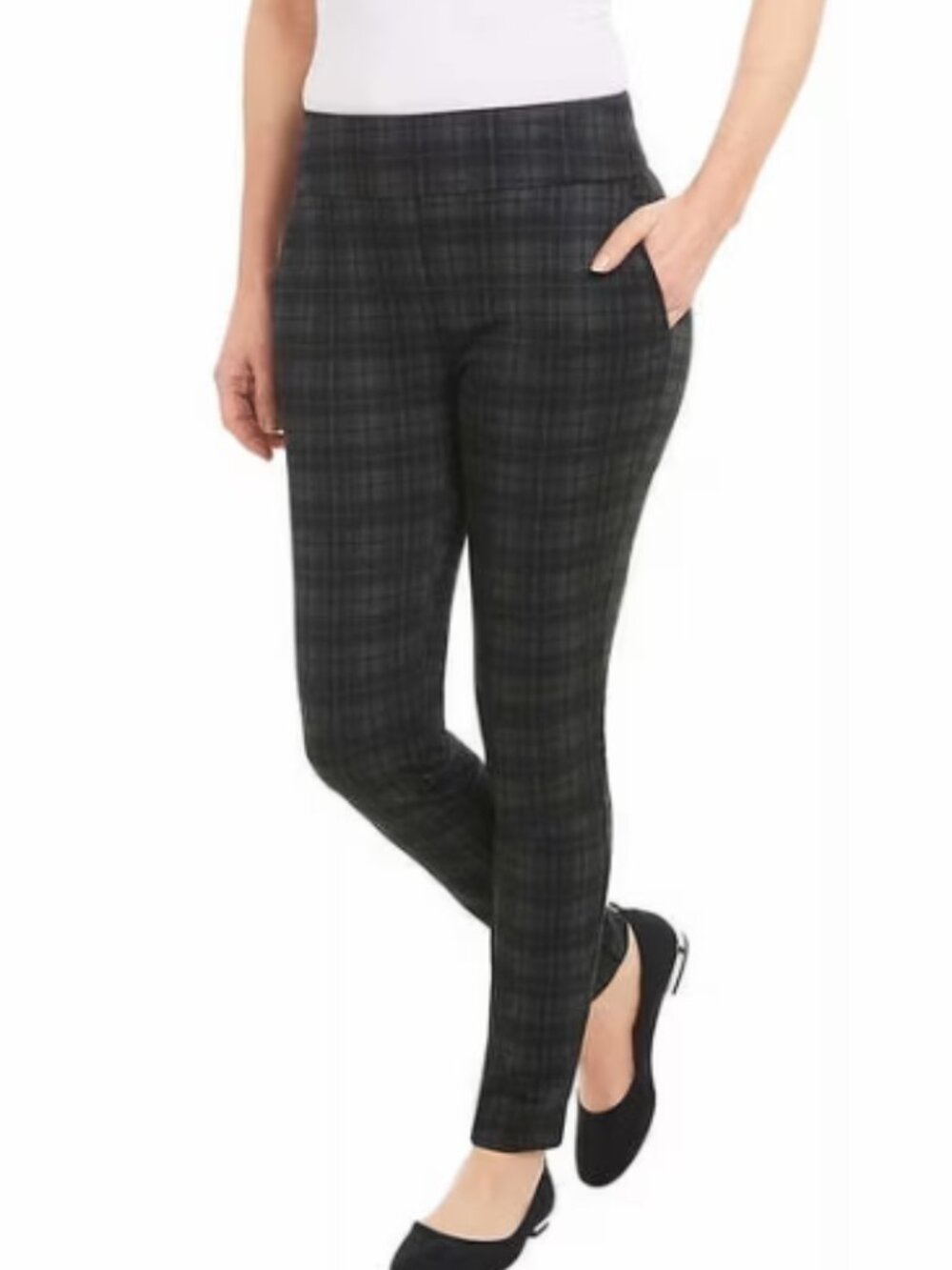 Dalia Women's Pull on Pant Multi Plaid - L
